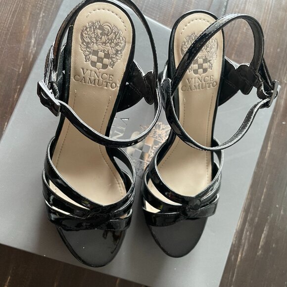 US 6 | VINCE CAMUTO | Heels | Strap - BLACK - Picture 1 of 5